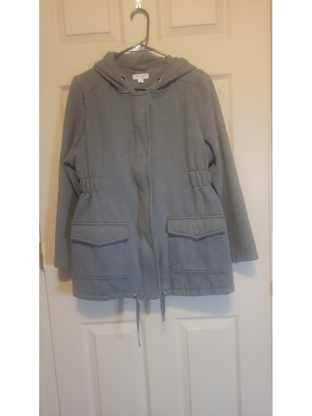 Liz Lange Maternity Gray Hooded Coat Jacket XL
